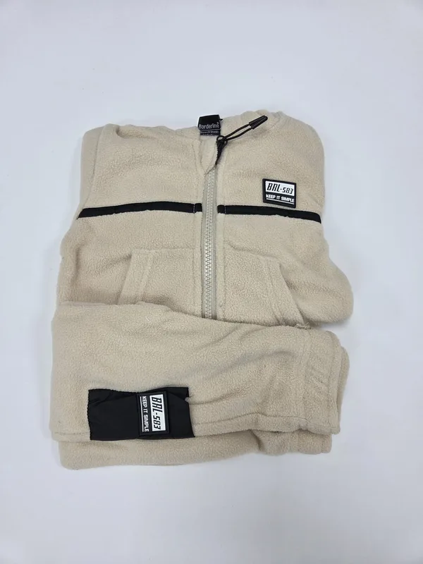 חליפת מיקרו פליז עם קפוצ';ון ורוכסן - בנים